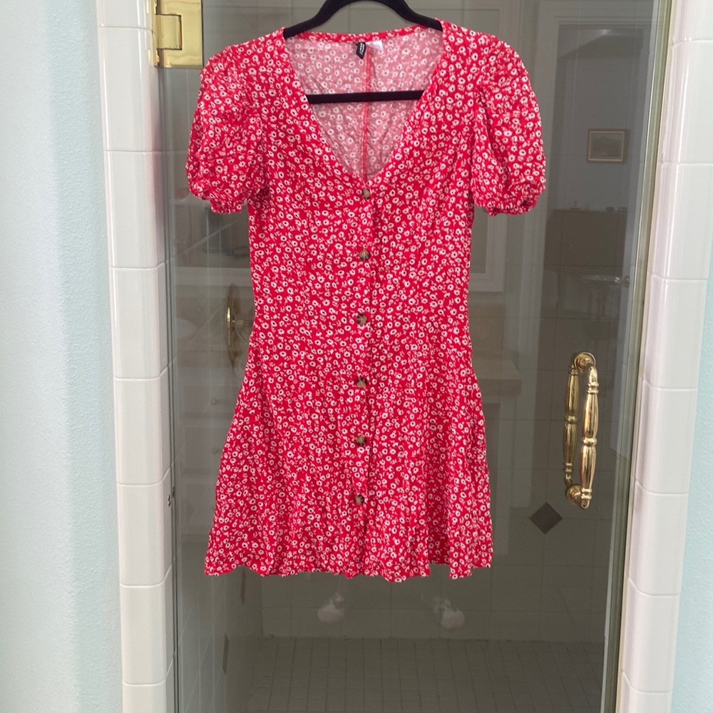 Red floral mini dress from H&M
